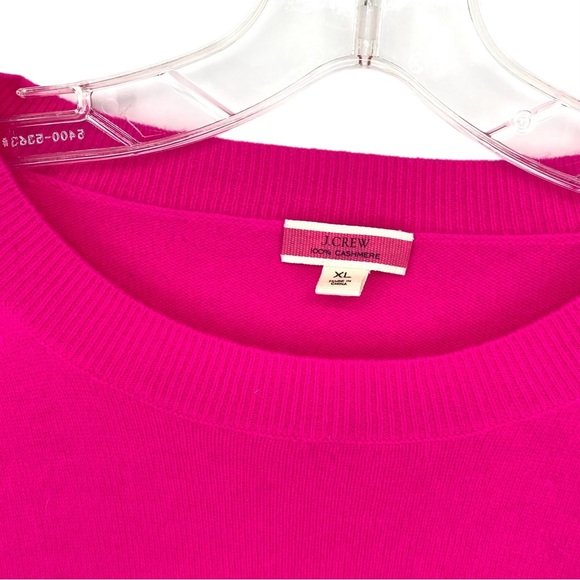 J. Crew Women’s Hot Pink Cashmere Sweater Crewneck - Picture 2 of 6